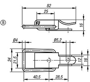 Latches with draw bail, Form B