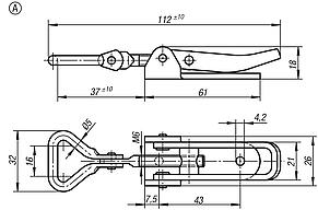 Latches with swing bail, Form A