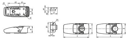 Latches, fastening holes hidden