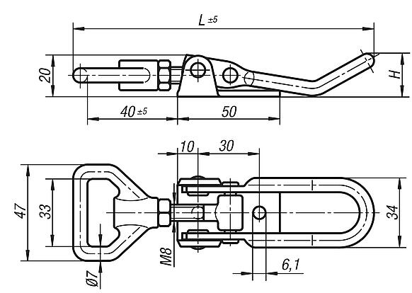 Latches, adjustable, Form A