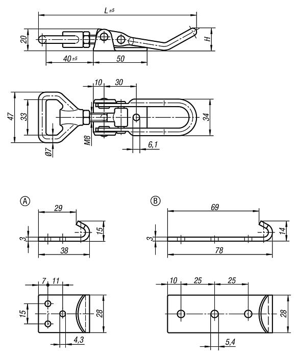 Latches adjustable