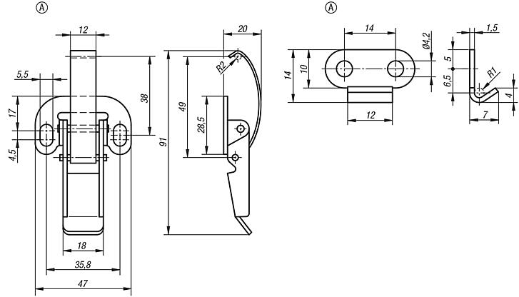 Latches with spring clip