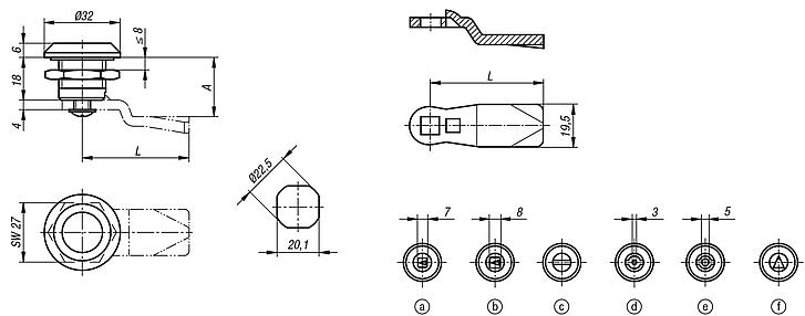 Quarter-turn locks polyamide