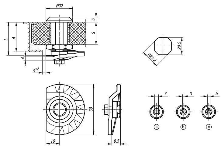 Quarter-turn locks with cam tongue