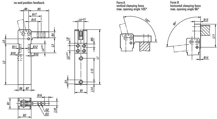 Mini clamp without end position feedback 