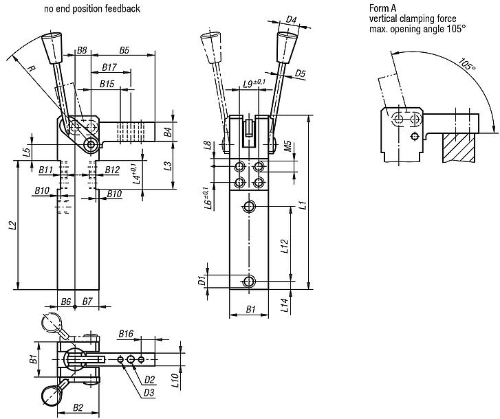 Mini clamp without end position feedback 