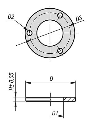 Spacer washers, stainless steel, for quarter-turn clamp lock