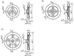 Hand wheels, steel, stamped