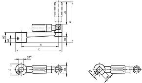 Crank handles aluminium with fold-away cylinder grip