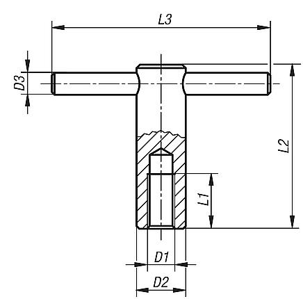 Tommy bars with fixed spindle, DIN 6305