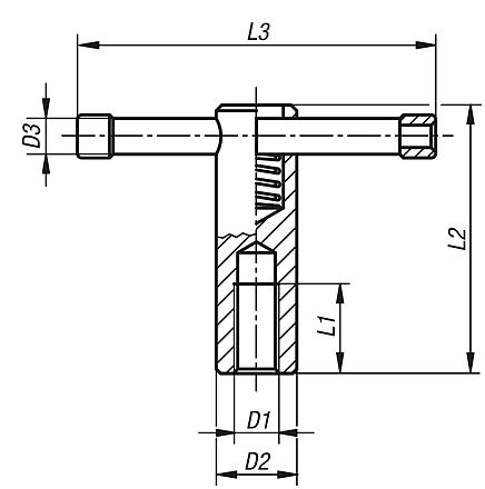 Tommy bars with sliding T-bar, DIN 6307