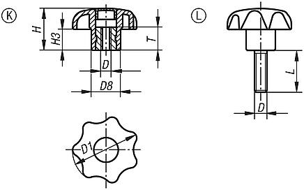 Star grips antistatic similar to DIN 6336