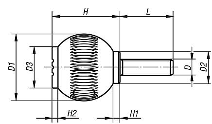 Grip balls with external thread