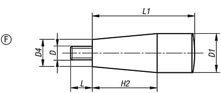 Taper grips with external thread, Form F