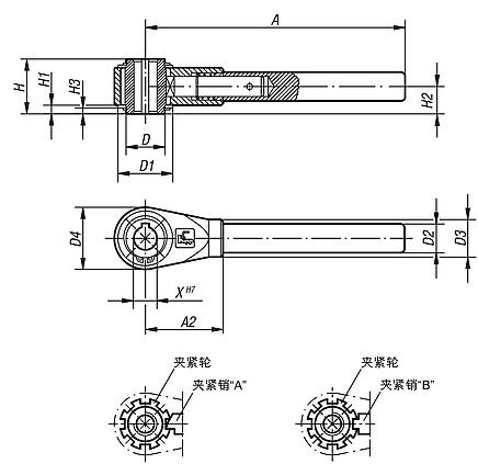 棘轮扳手 定位孔