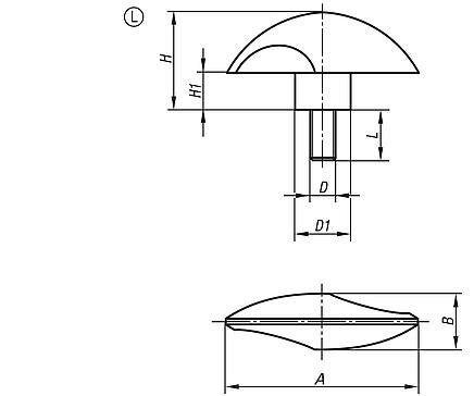 Wing grips with external thread