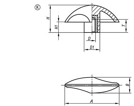 Wing grips with internal thread