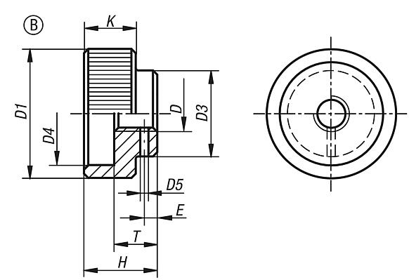 Knurled nuts steel  DIN 6303 Form B, with pinhole