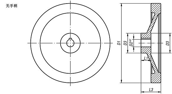 手轮盘 铝制，无手柄