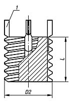 Threaded inserts solid body