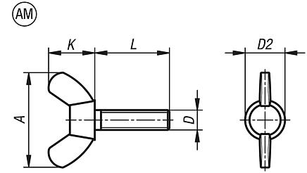 Wing screws, Form AM, American style