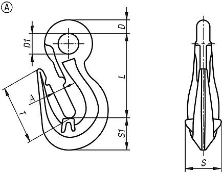 Eye shortening hooks, Form A, grade 10