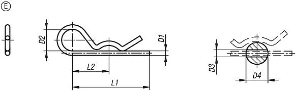 弹簧插头 类似 DIN 11024，E 型，单螺纹