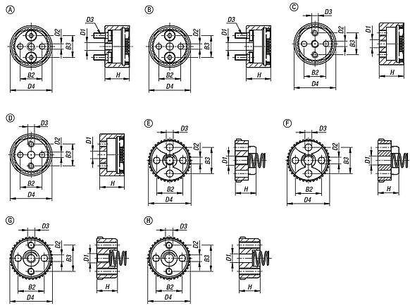 Ratchet elements steel or stainless steel