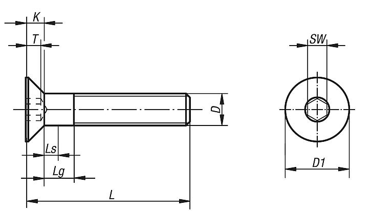 内六角沉头螺栓 DIN EN ISO 10642