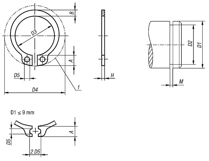 Circlips for shafts DIN 471