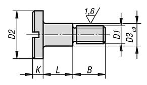 Shoulder screws with slotted flat head DIN 923