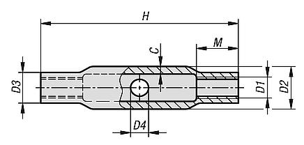 Turnbuckle nuts, steel tube, closed form DIN 1478