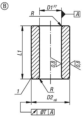 Drill bushes cylindrical, DIN 179, Form B