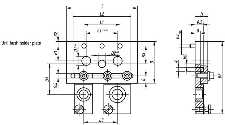 Drill bush support plates