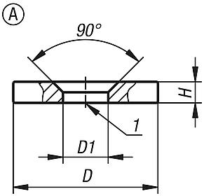 Magnets raw, Form A with countersink hole, NdFeB, disc form