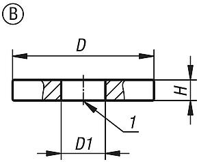 Magnets raw, Form B with hole, NdFeB, disc form