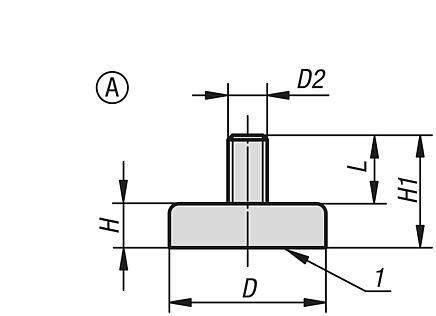 Magnets shallow pot with external thread, hard ferrite, Form A