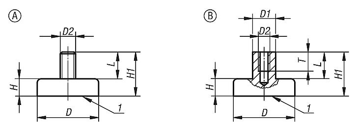 Magnets shallow pot with thread hard ferrite