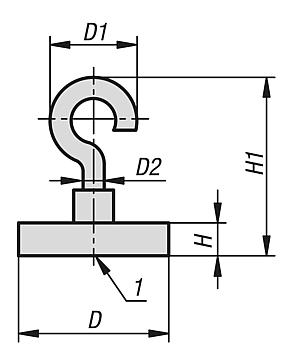 Magnets shallow pot with hook NdFeB