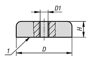 Magnets shallow pot with internal thread hard ferrite