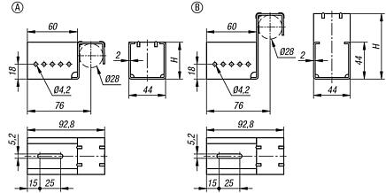 Suspension brackets, steel for roller rails