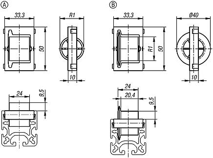 Plastic roller elements for roller rails