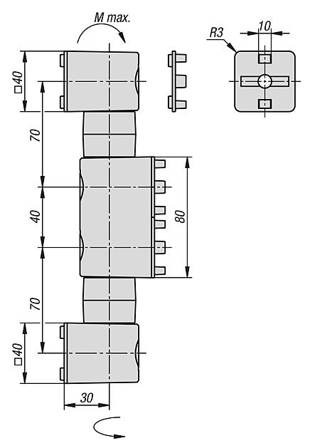 双摩擦接头 40/80/40 B 型