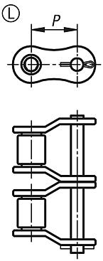 Connecting links duplex DIN ISO 606, Form L