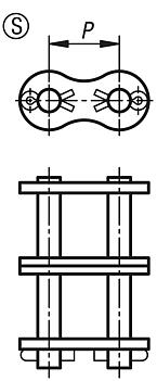 Connecting links duplex DIN ISO 606, Form S