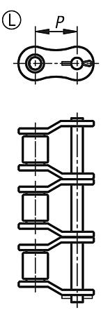 三排链节 DIN ISO 606, L 型