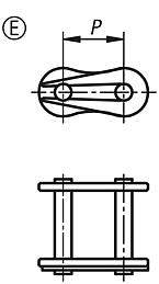 Links stainless steel DIN ISO 606, Form E