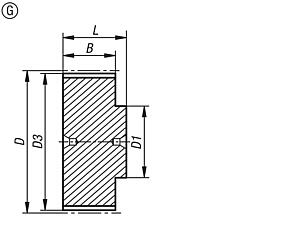 Toothed pulley profile HTD 3M, Form G