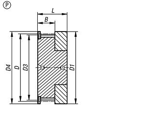 Toothed pulley profile HTD 3M, Form P