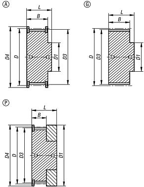 Toothed belt pulleys profile HTD 3M